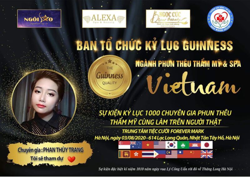 ​Chuyên gia Phan Thùy Trang tham dự Kỷ lục Guinness ngành phun thêu thẩm mỹ Việt Nam 2020 1