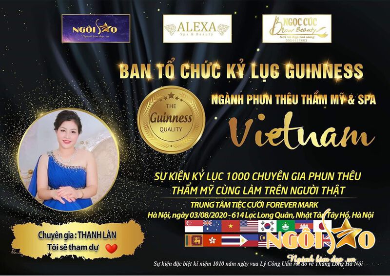 ​Chuyên gia Thanh Làn dự thi Kỷ lục Guinness ngành phun thêu và Spa Việt Nam 2020 1