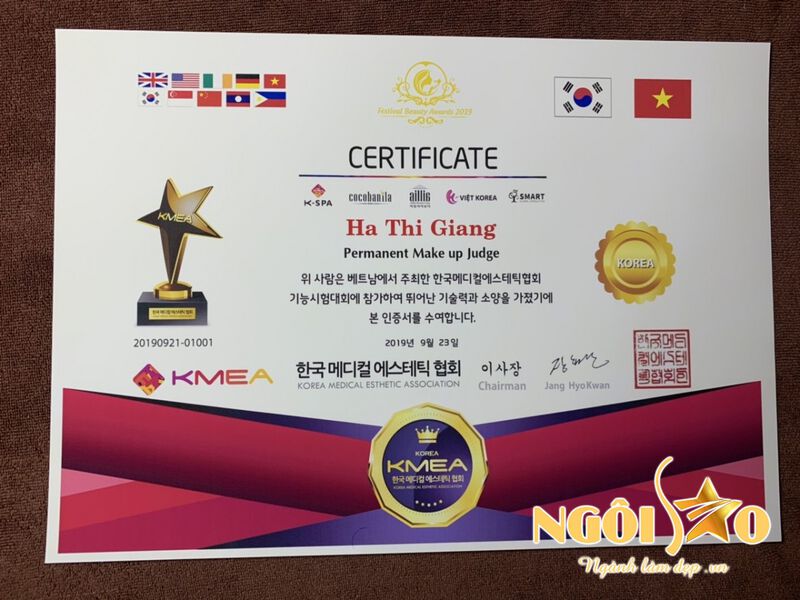 Master Hà Thị Giang trở lại đầy mạnh mẽ tại Festival Beauty Award 2019 sau khi vượt qua kỳ thi cấp chứng chỉ Master làm đẹp quốc tế ISO17024 6