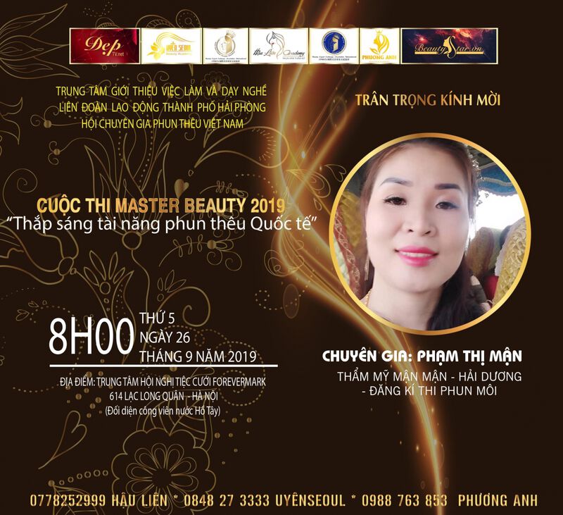 ​Chuyên gia Phạm Thị Mận tham dự hạng mục phun môi Master Beauty 2019 1